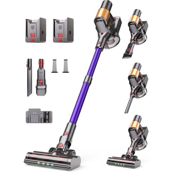 Cordless Vacuum Cleaner with 2 Batteries and LED Display