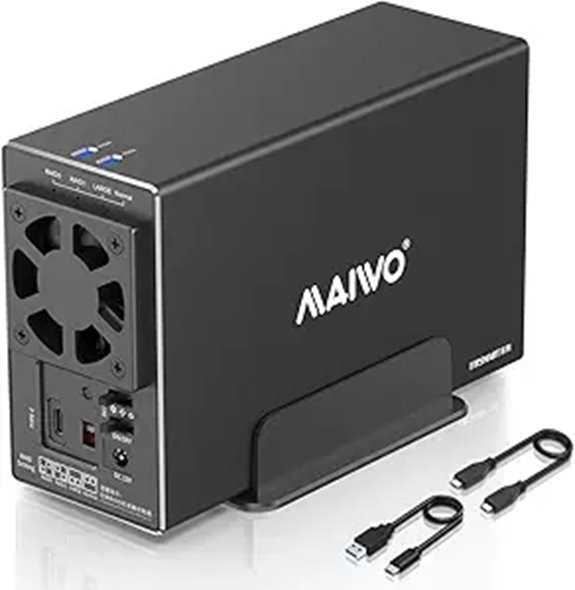 MAIWO Dual Bay RAID Enclosure with Cooling Fan