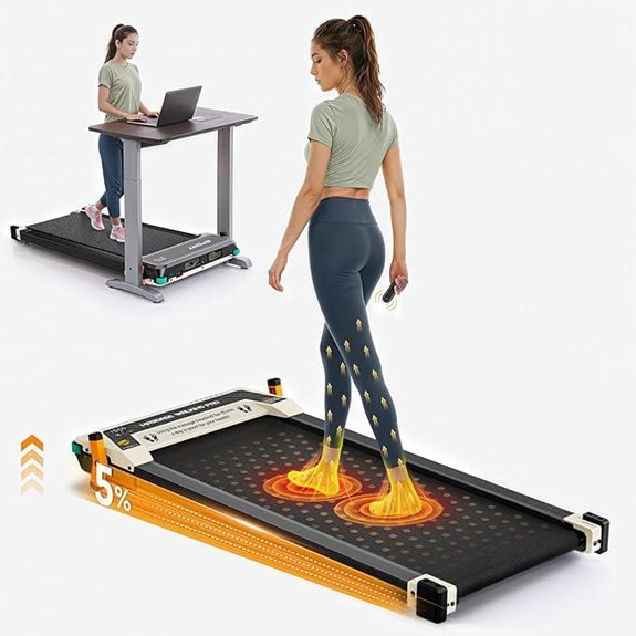 FUNRAY 2-in-1 Walking Treadmill with Incline