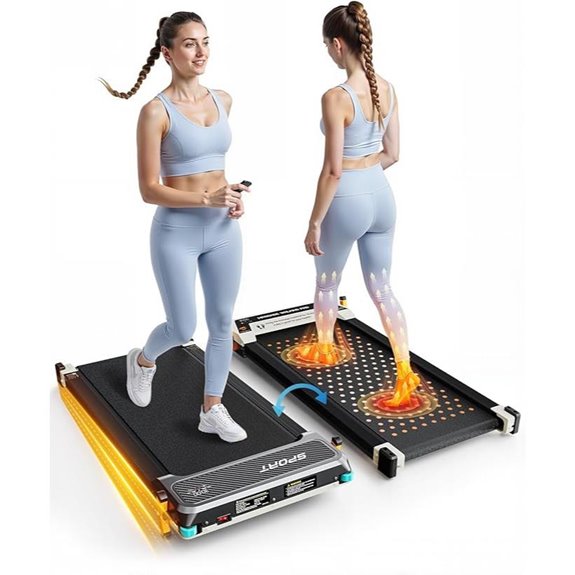 FUNRAY 2-in-1 Walking Pad Treadmill with Incline