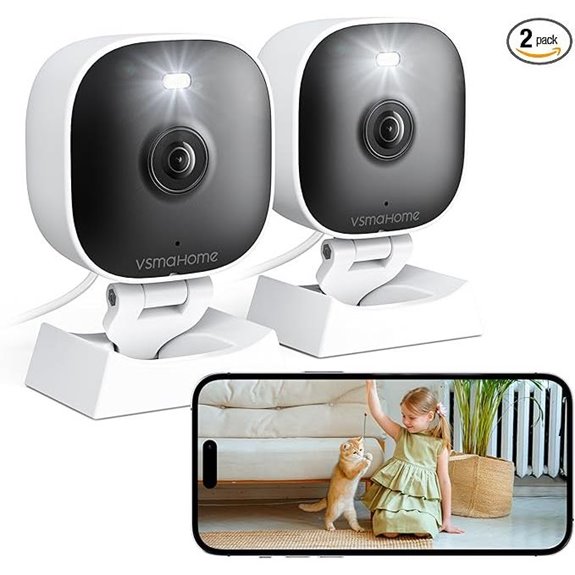 2-Pack 2K Indoor/Outdoor Security Cameras with Audio