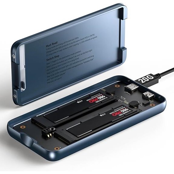 Dual Bay M.2 SSD Enclosure with RAID & Clone Modes