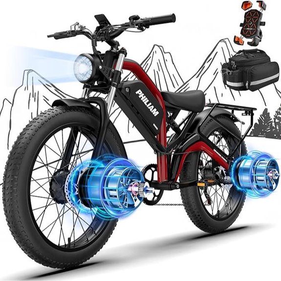 Electric Fat Tire E-Bike with Dual Motors and Long Range