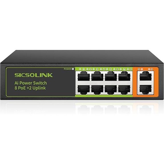 8-Port PoE+ Ethernet Switch with 120W Power