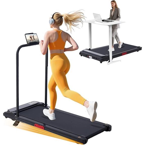 Electric Treadmill with Incline and Handles for Home