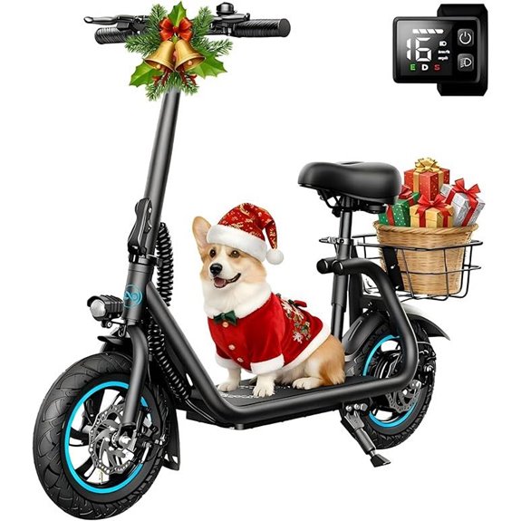 C1 Electric Scooter with Seat 20-Mile Range