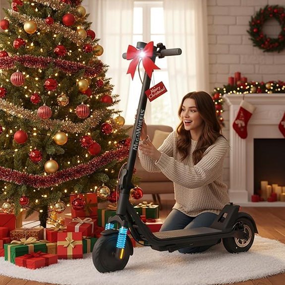 MEGAWHEELS Electric Scooter with Suspension and App