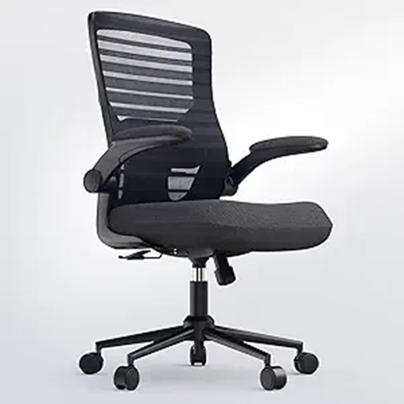 Office Desk Chair with Lumbar Support and Padded Armrests