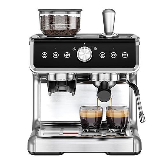 EUHOMY Espresso Machine with Grinder and Milk Frother