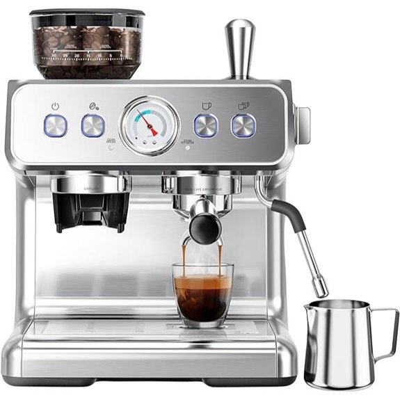 Kndko Espresso Machine with Grinder and Milk Frother