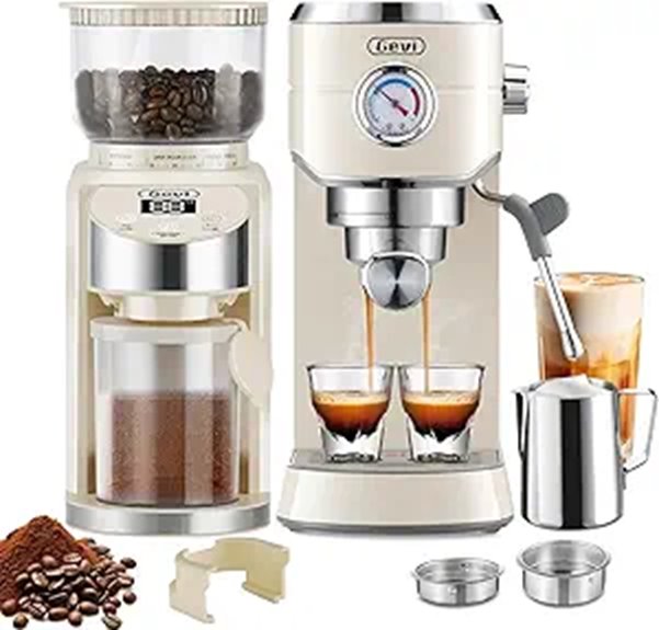 Gevi 20 Bar Espresso Coffee Machine & Burr Grinder