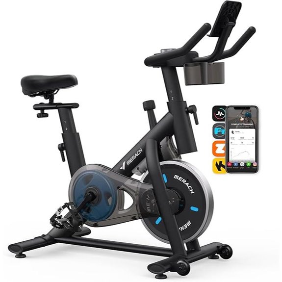 MERACH Exercise Bike with App Tablet Mount 300lbs Capacity