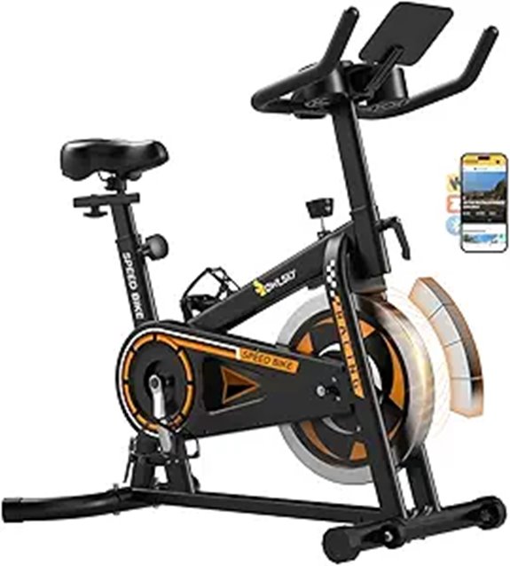 OWLSKY Exercise Bike with APP & Adjustable Seat