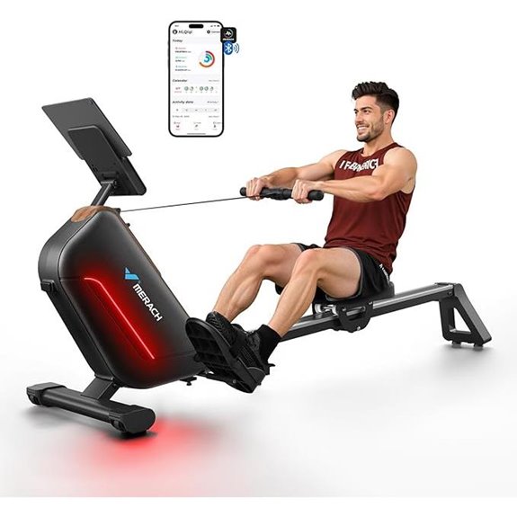MERACH Electromagnetic Rowing Machine with Extended Rail