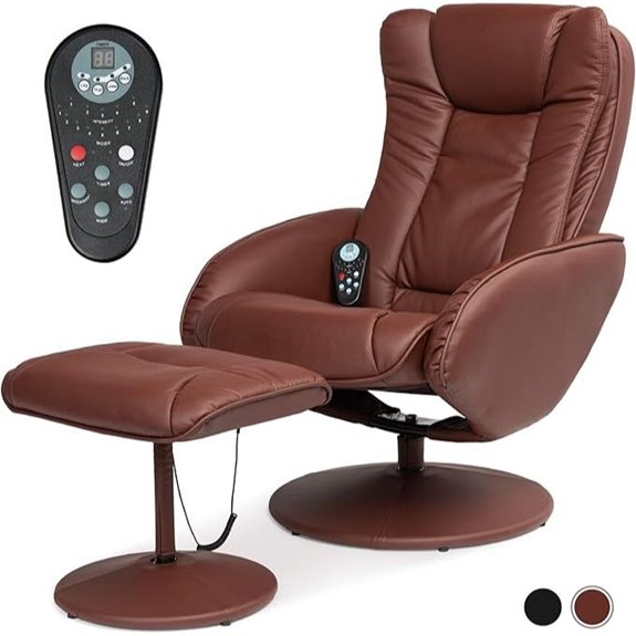 Best Choice Faux Leather Massage Recliner with Ottoman