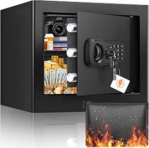 Small Digital Safe with Fireproof Money Bag