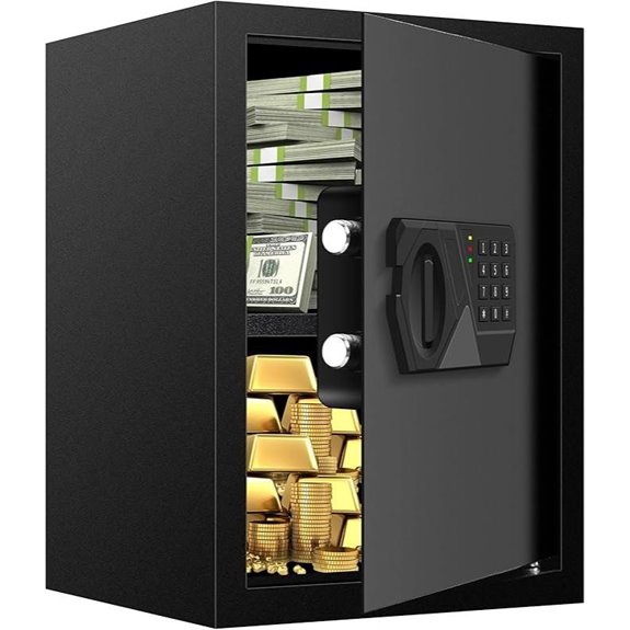 Fireproof Digital Safe for Home with Key and Combo