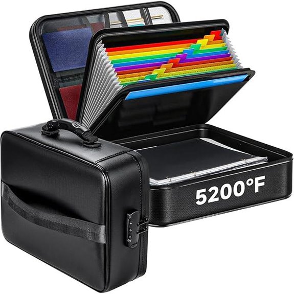 Fireproof 5200°F Document Organizer with Lock