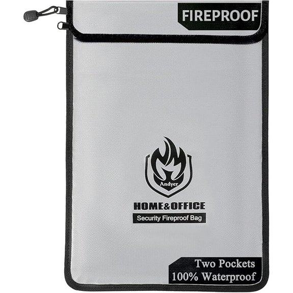 Fireproof Water-Resistant Document Bag with Pockets