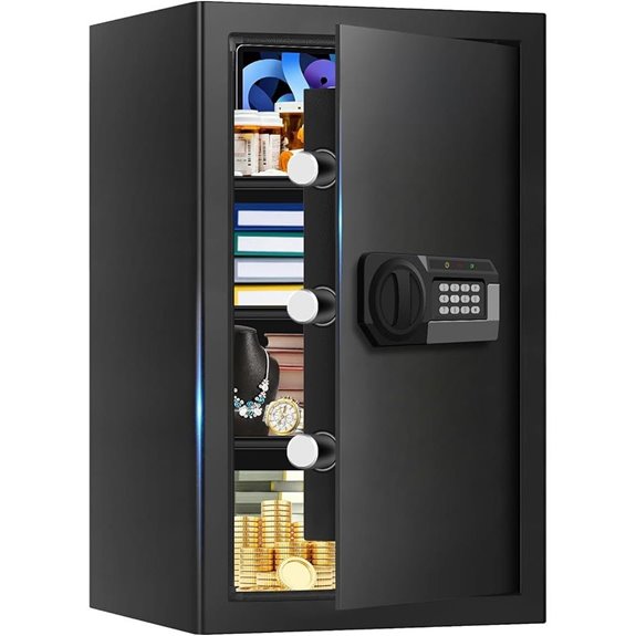 Water & Fireproof Home Safe with Alarm and Shelves