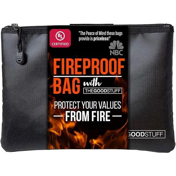 Fireproof Waterproof Money Bag with Zipper