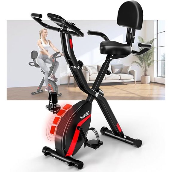 SLUNSE 5-in-1 Folding Stationary Exercise Bike