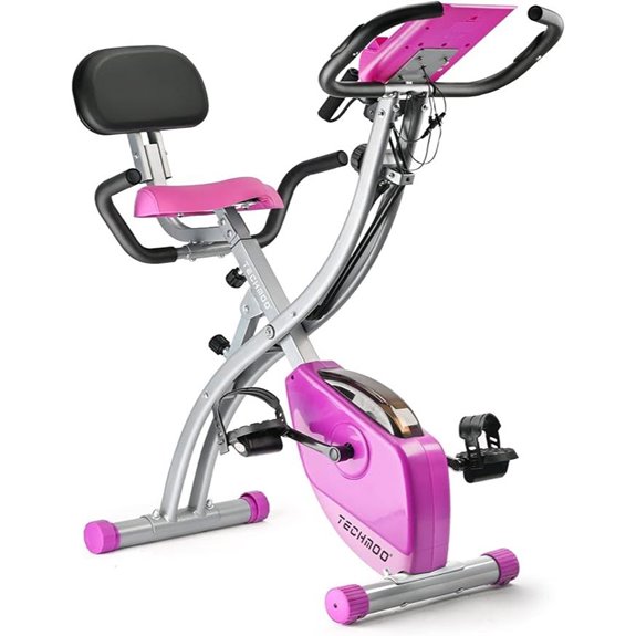 Foldable Exercise Bike with LCD Monitor and Resistance Bands