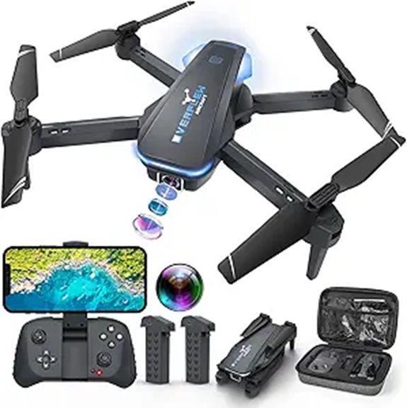 Drone with 1080P Camera Foldable Voice Control Batteries