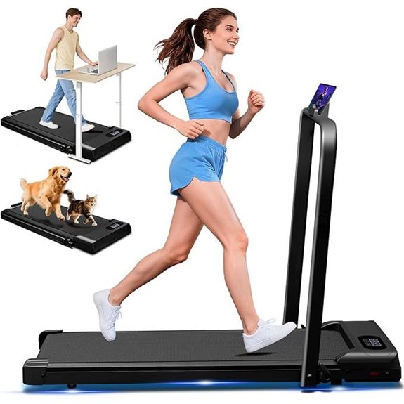 Walking Pad Treadmill with Handle Foldable Remote Control
