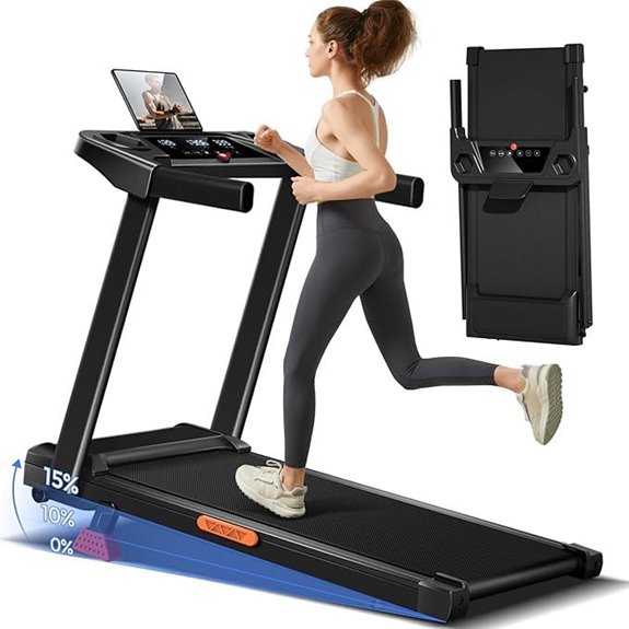 15% Incline Foldable Treadmill with Handle