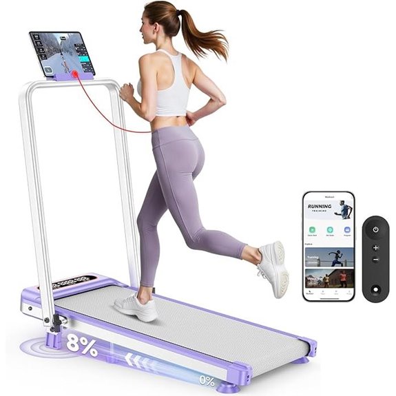 foldable incline treadmill with app