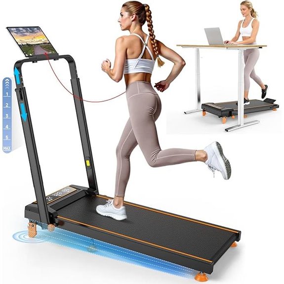 Foldable Walking Pad Treadmill with Incline and Handle