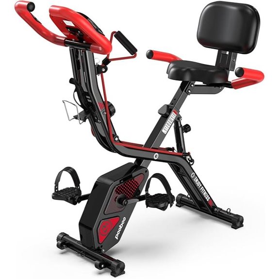 Pooboo Folding Indoor Exercise Bike with Resistance