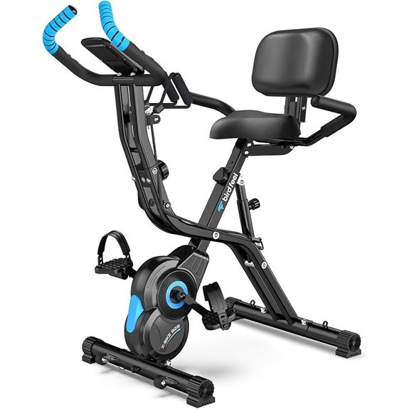 Foldable Indoor Exercise Bike with Resistance & Monitor