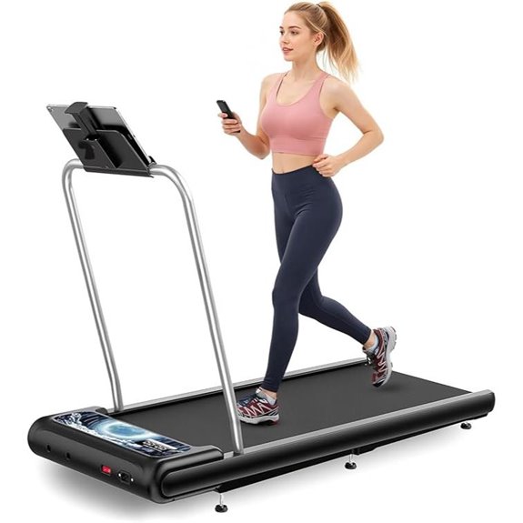 Foldable Walking Treadmill with Handle and 4 Modes