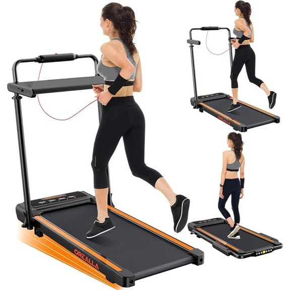 Foldable Walking Pad Treadmill with Incline and Desk