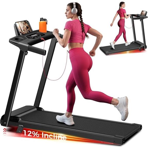 Compact Treadmill with Incline and Handles