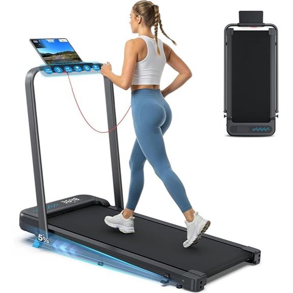 WELLFIT Folding Treadmill with Incline and Voice Control