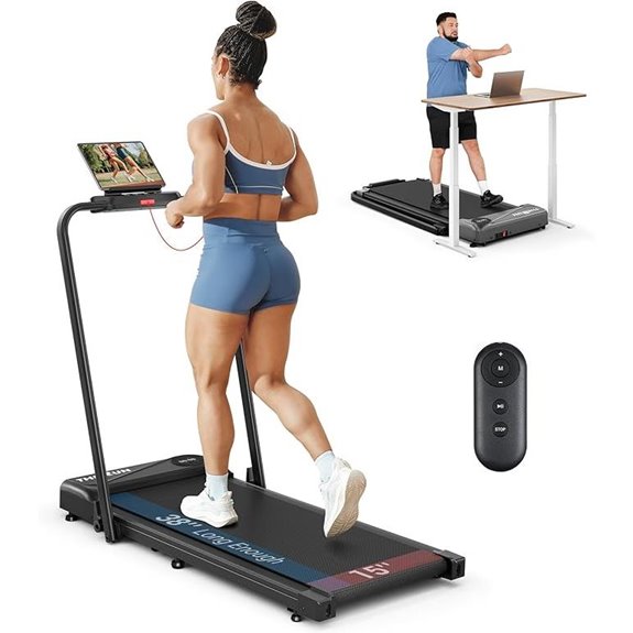 THERUN 2-in-1 Foldable Under Desk Treadmill