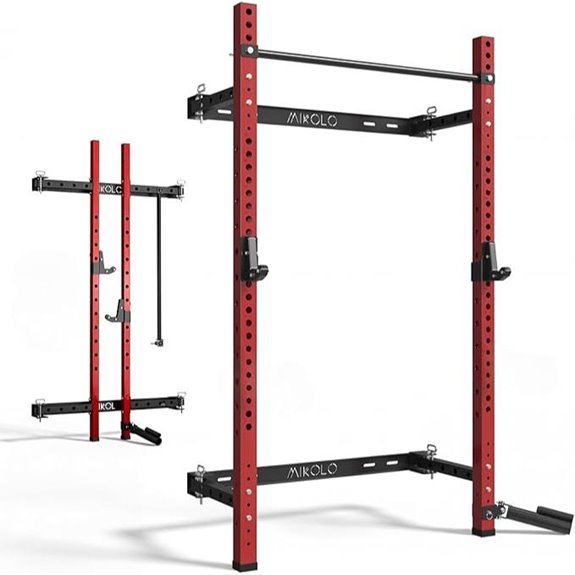 Mikolo Folding Wall-Mounted Power Rack with Pull-Up Bar