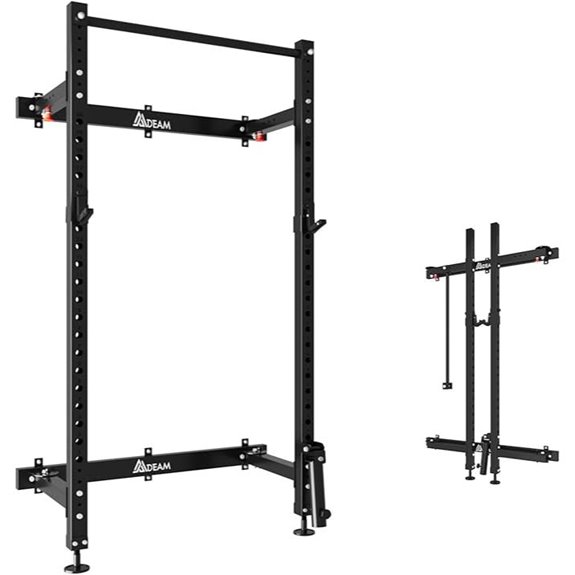 Mdeam Foldable Wall-Mounted Power Rack with Pull-Up Bar
