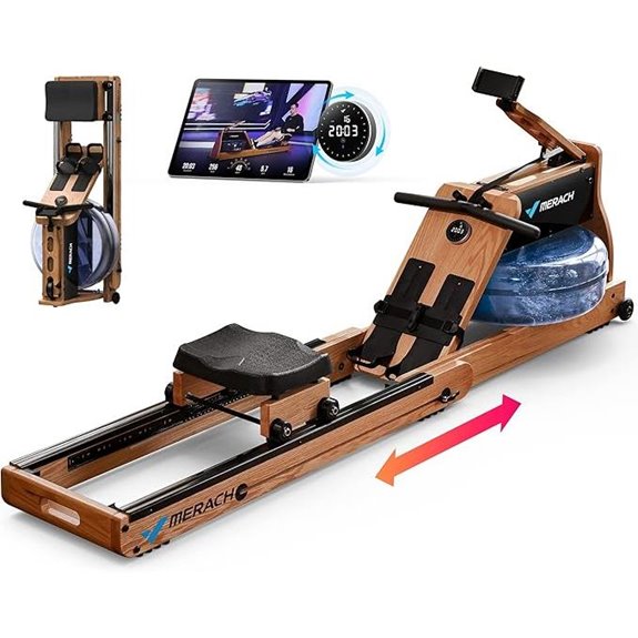 MERACH Foldable Water Rower with Monitor and App