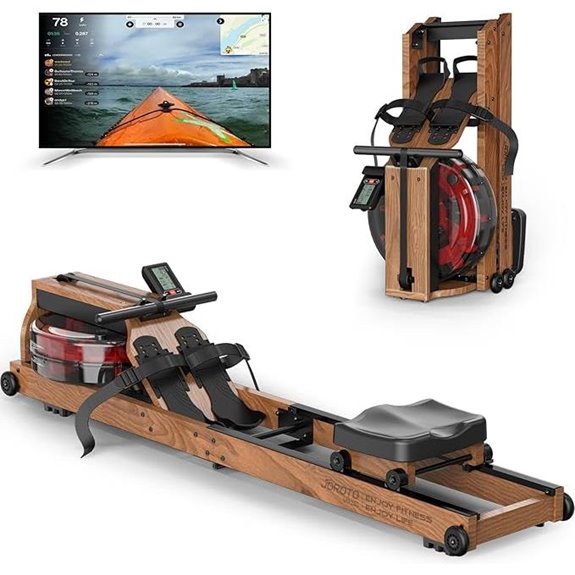 JOROTO Foldable Air & Water Rowing Machine with App