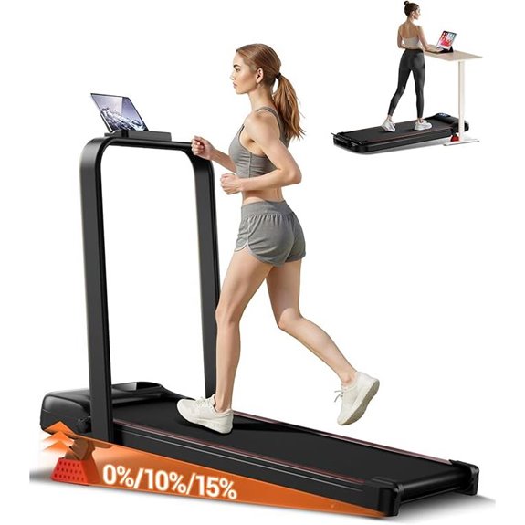 4-in-1 Folding Treadmill with Incline and Quiet Motor