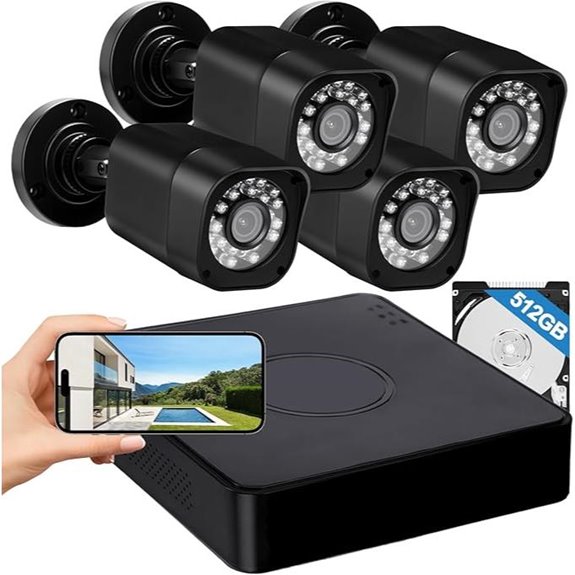 AIWIXEN 4CH 1080P Wired Security Camera System