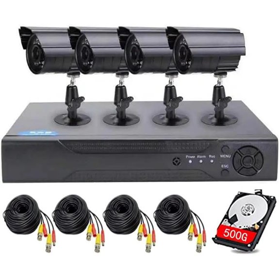 4CH Wired CCTV Security System with 4 Cameras