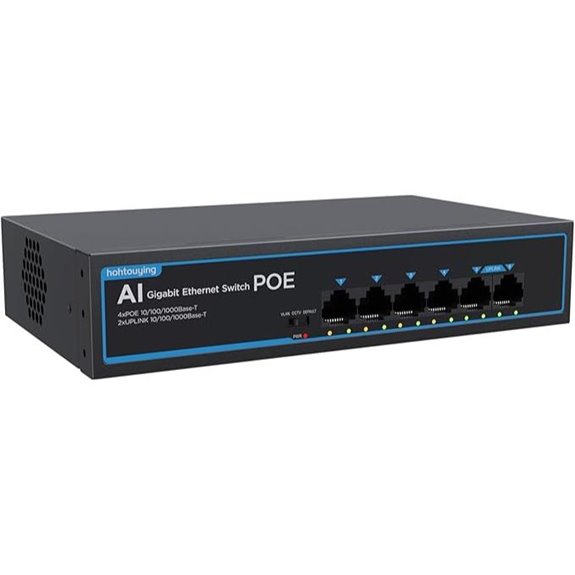 4-Port Gigabit PoE Switch with 65W Power