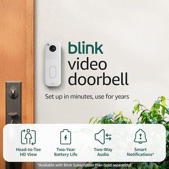 Blink Video Doorbell Add-On HD View Long Battery Life