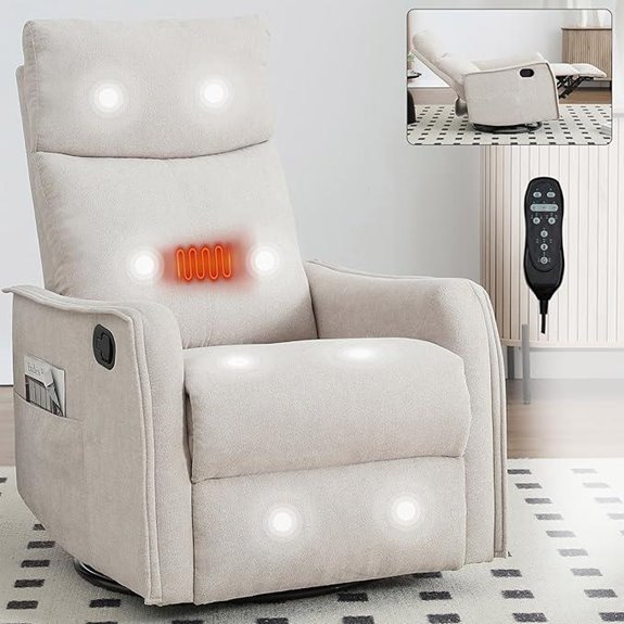 Massage Chair Recliner with Heat and Swivel