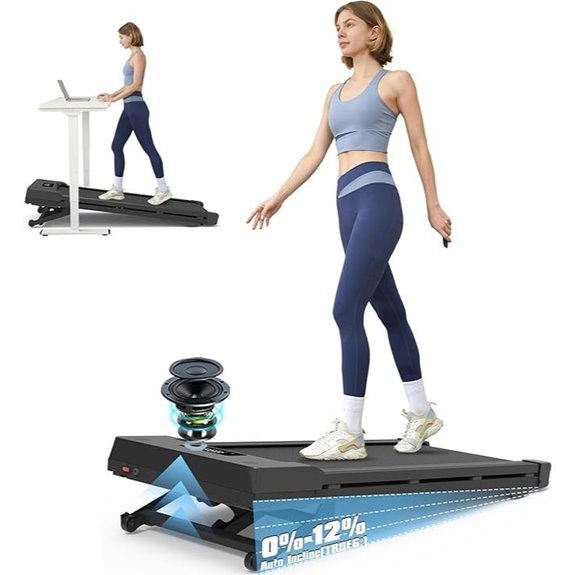 Walking Pad Treadmill with Auto Incline Bluetooth 450 lbs